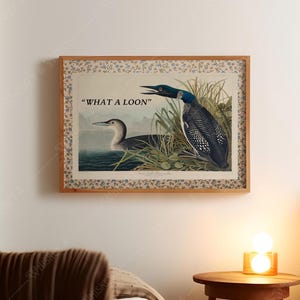 Descarga digital / Impresión artística "Qué colimbo" / Impresión artística "Vida silvestre" / Póster de exteriores / Impresión artística de colimbo / Arte mural divertido / Póster de pájaro vintage