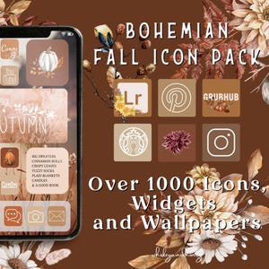 Bohemian Fall App Icons | iOS 14, Android (Digital Download)