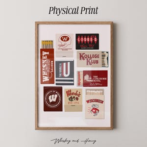 Physischer Druck | Universität Wisconsin Streichholzbriefchen Kunstdruck | Madison Wisconsin Poster | Streichholzbriefchen | Wisconsin Kunst
