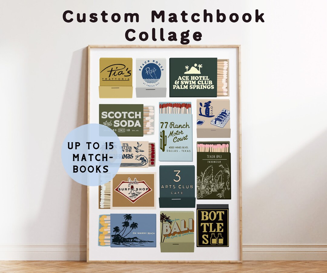 CUSTOM MATCHES | PERSONALIZED Digital Matchbook Gift | Matchbox Print ...