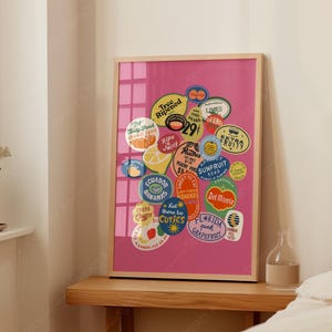 Pobieranie cyfrowe | Naklejki z owocami w stylu vintage | Sztuka różowego owocu | Sztuka jedzenia | Sztuka kuchenna | Sztuka wózka barowego | Sztuka ścienna z owocami |