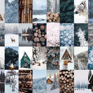 Digital Download Winter Aesthetic Collage Kit | Printable Wall Art | Winter Wall Art | Winter Collage | Gallery Wall Art