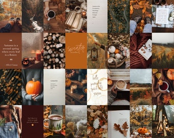 Cozy Autumn Wall collage | Digital download | 75 pieces