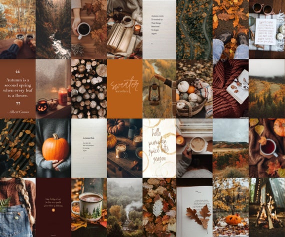 Cozy Autumn Wall Collage Digital Download 75 Pieces - Etsy