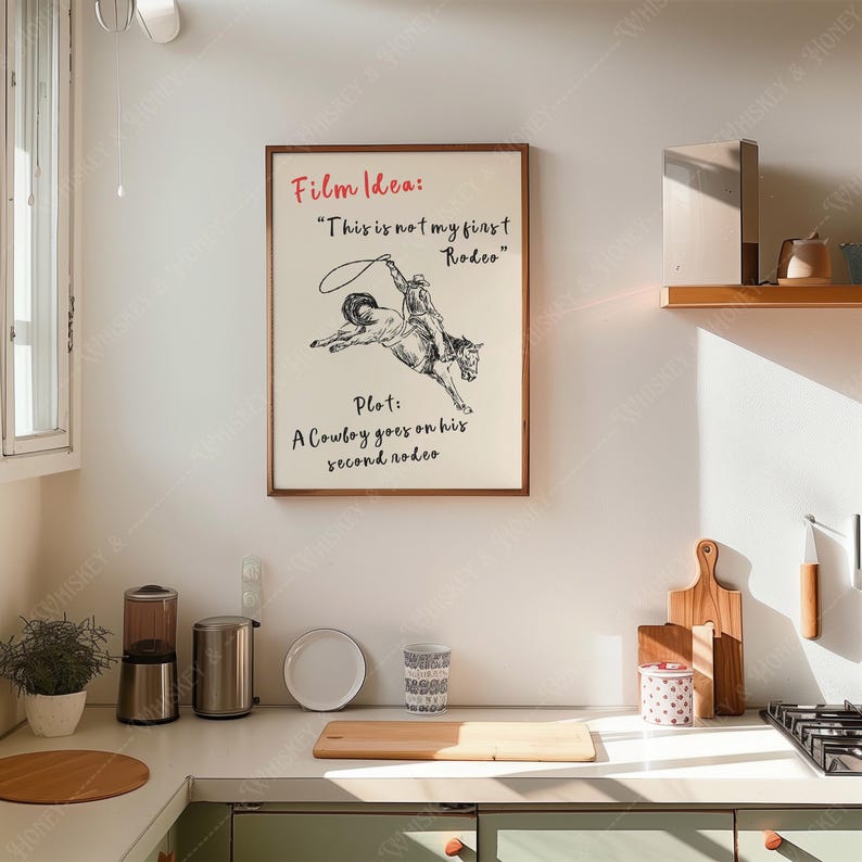 Cowboy Second Rodeo Film Idea Art Print | Western Funny Art (digital ...