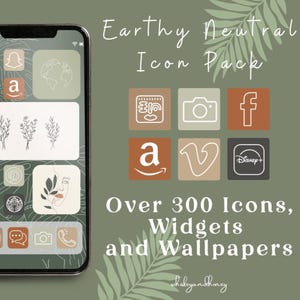 アーシーニュートラルなアプリアイコン | Boho iPhone、Android（デジタルダウンロード）