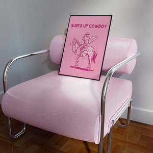 Digital Download | Pink Surfs up Cowboy Art Print | Printable Art