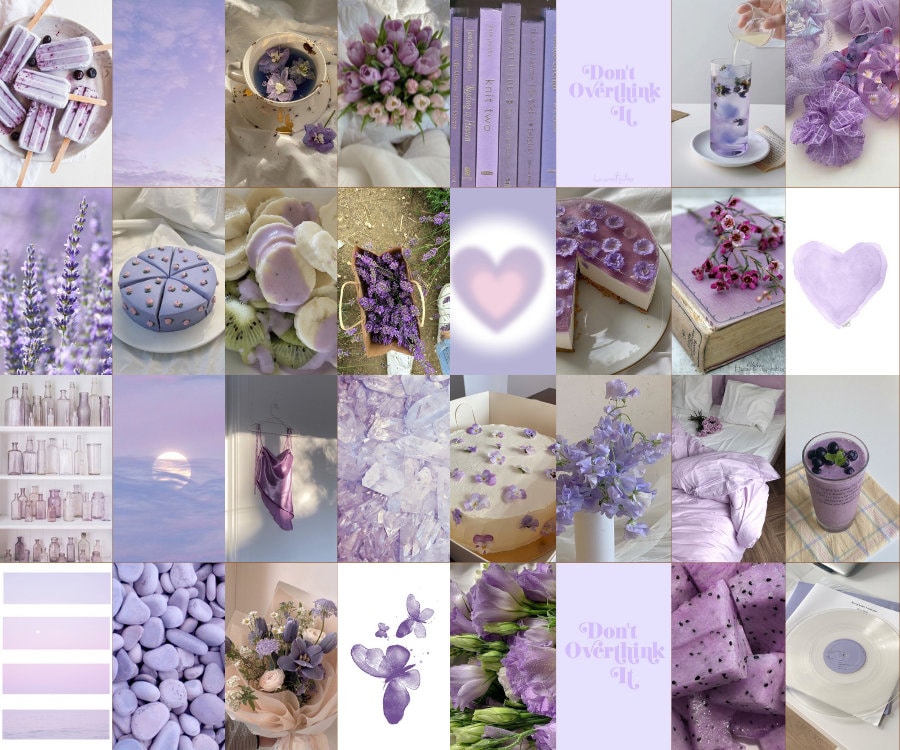 Lavender Aesthetic Collage Kit | 75 Piece Wall Art (digital Download ...