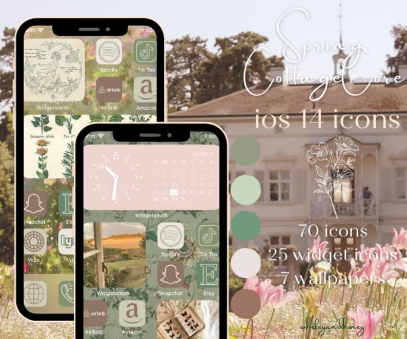 Spring Time Cottage Core Aesthetic IOS 14+ Icons Pack 