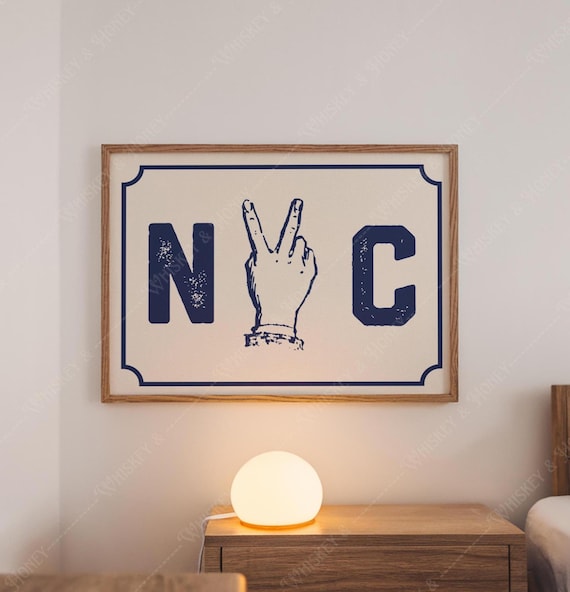 NYC Peace Sign Poster | Trendy New York Art (digital Download) - Etsy