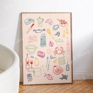 Kitchen Food Art Print | Trendy Ingredients Illustration (Digital Download) image 4