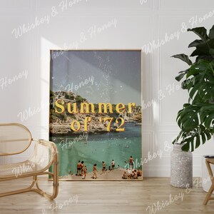 Pobieranie cyfrowe | Wydruk artystyczny Summer Of '72 | Modny wystrój domu | Plakat artystyczny w stylu vintage | Minimalistyczna nowoczesna sztuka ścienna | Plakat podróżniczy | Sztuka wózka barowego
