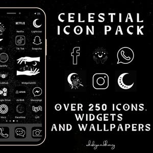 Celestial Black Phone Icons Pack | Android and Iphone Icons