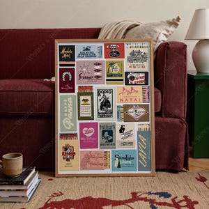 Vintage Matchbox Art Print | Bar Cart Poster (Digital Download)