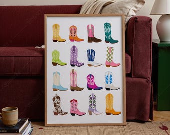 Kunstdruck „Cowgirl-Stiefel“ | Trendige Western-Deko (Digitaler Download)