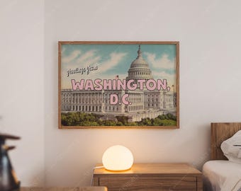 Washington D.C. Vintage Postcard Art Print | Retro Travel Poster (Digital Download)