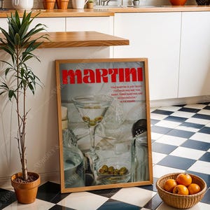 Descarga digital / Impresión artística de póster de martini / Arte de carrito de bar / Impresión artística de martini / Impresión de alcohol / Póster de cóctel / Arte de chica moderna / Arte de apartamento