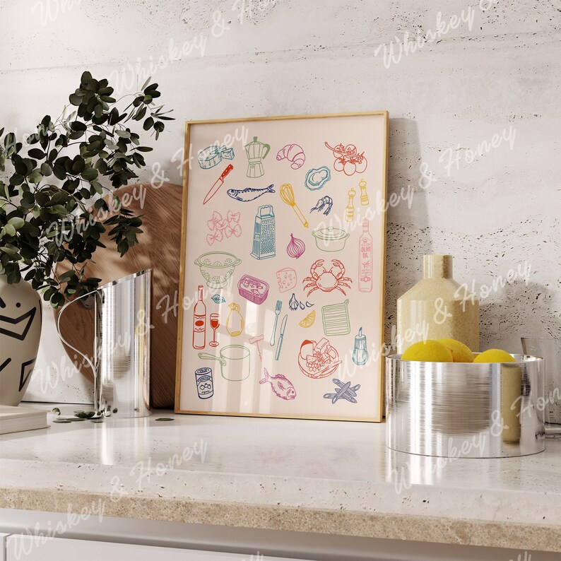 Kitchen Food Art Print | Trendy Ingredients Illustration (Digital Download) image 8