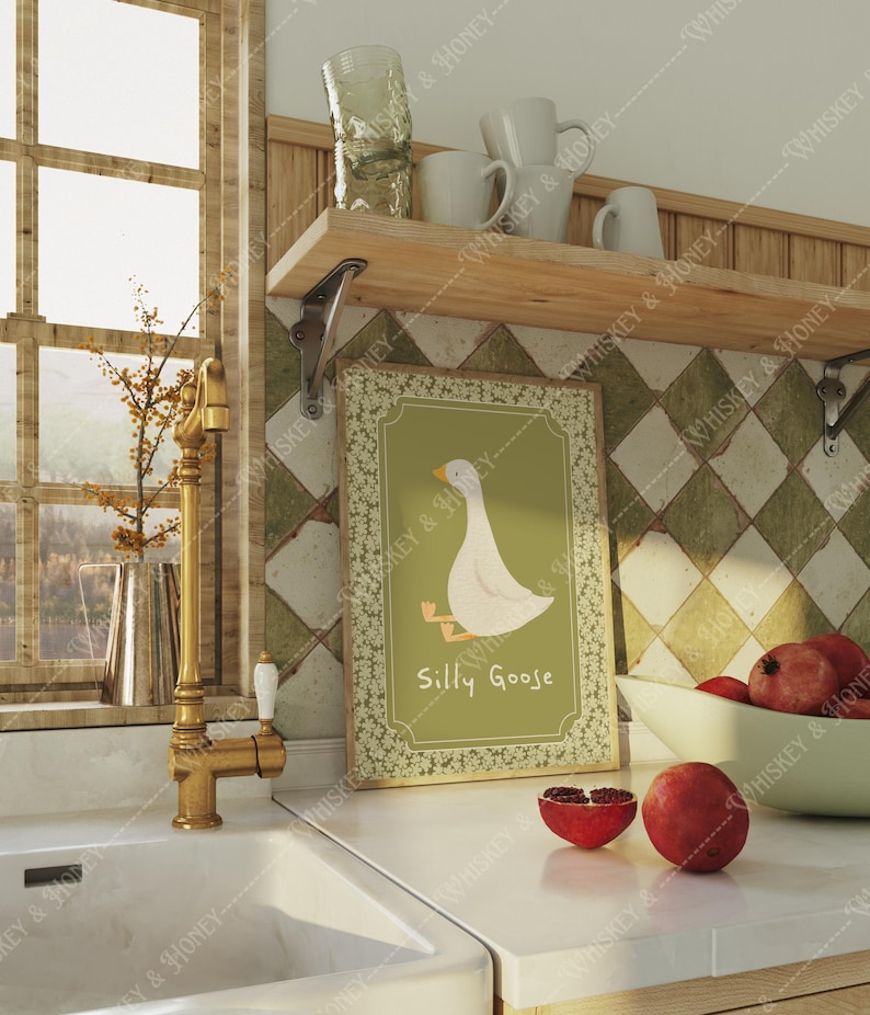 Impression d'art stupide d'oie | Décoration de chambre d'enfant Cottagecore (téléchargement numérique) image 5