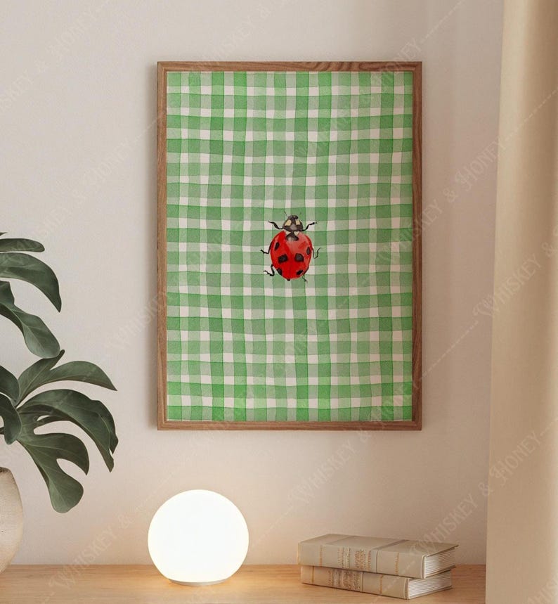 Ladybug Watercolor Art Print | Cottagecore Kids Room Decor - Etsy