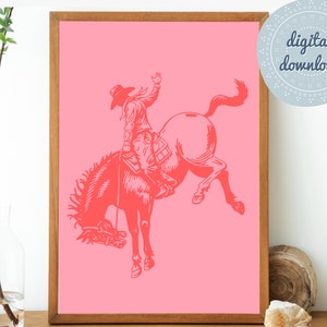 Digital Download Vintage Cowboy | Rodeo Cowboy | Printable Art | Western Art Print | Western Aesthetic