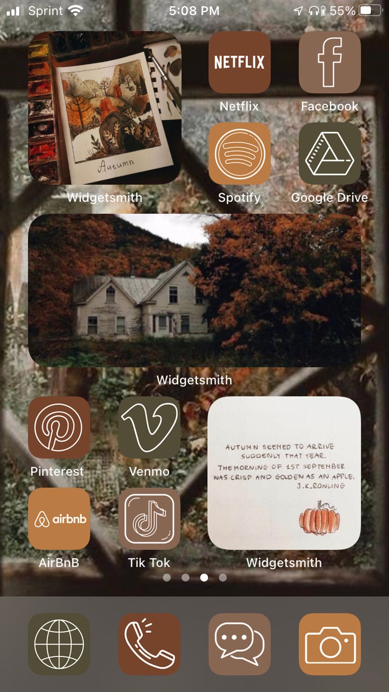 Fall Cottage Core Aesthetic IOS 14 Pack image 3