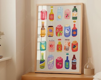 Soda Pop Art Print | Preppy Kitchen Wall Decor (Digital Download)
