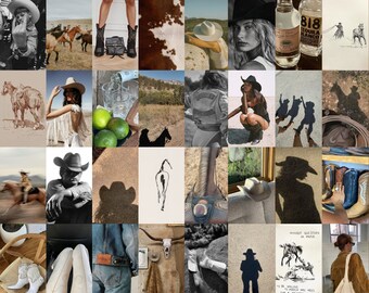 Western Chic Collage Kit | Cowgirl Aesthetic Art Prints (Digital Download)