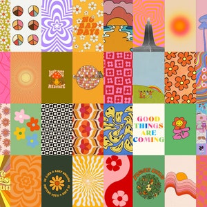 Indie Hippie Aesthetic Wall collage | Digital download | 75 pieces