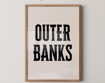 Outer Banks Art Print | Minimalist Coastal Travel Poster