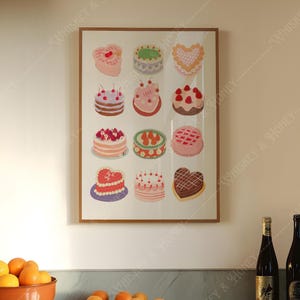 デジタルダウンロード | ケーキアートプリント | ケーキを食べようアート | コラージュアート | トレンディアート | プレッピーアート | かわいいウォールアート | ケーキポスター | キッチンアート