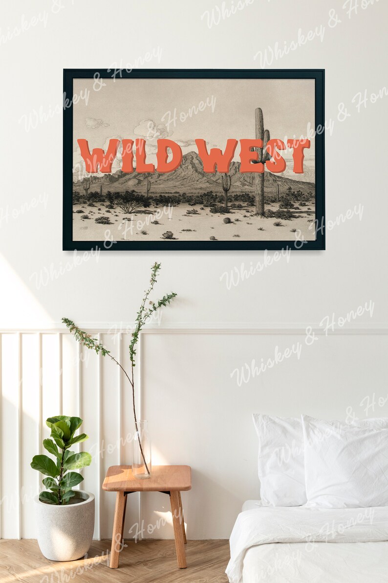 Vintage Wild West Art Print | Western Cowboy Poster (Digital Download) image 5