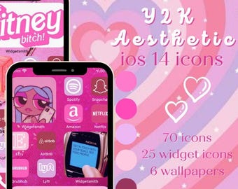 Iconos y fondos de pantalla de Y2K para iOS (descarga digital)