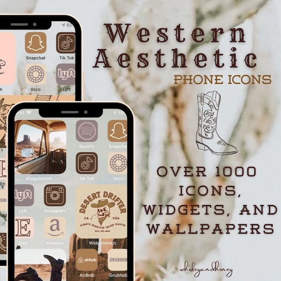 Western Aesthetic Phone Icons, Widgets, and Wallpapers