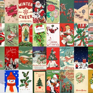 Vintage Christmas Collage Kit | Digital Download | Printable Wall Art | Christmas Decor | Christmas Wall Art | Retro Christmas Art