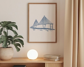 Charleston Bridge Art Print | South Carolina Wall Art (Digital Download)