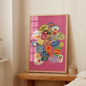 Lámina artística con pegatinas de frutas vintage / Decoración de cocina moderna de mediados de siglo imagen 5