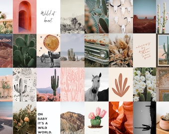 Desert Boho Wall Collage Kit | Digital Download | 75 images | 4x6 | Mini poster | Bohemian Wall Art | Gallery Art Ideas | Desert Boho Art