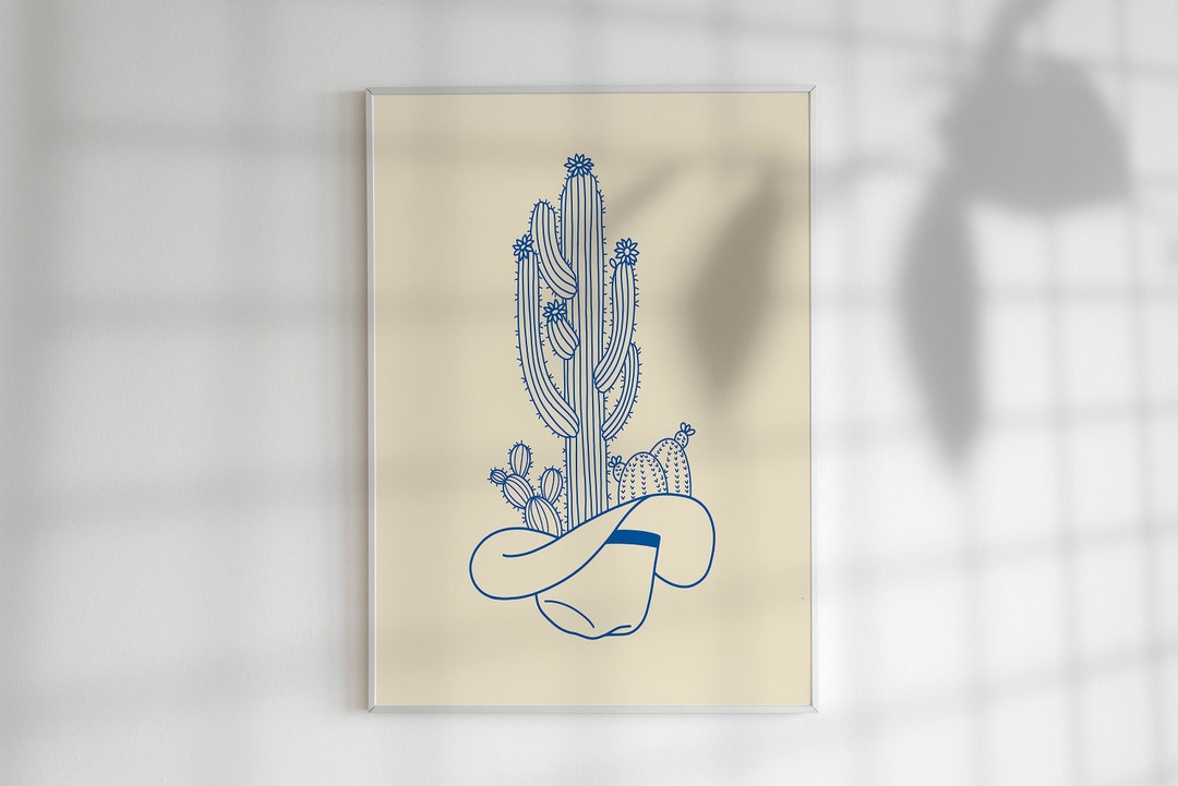 Cactus Hat Art Print Digital Download Printable Art Western Art Print ...