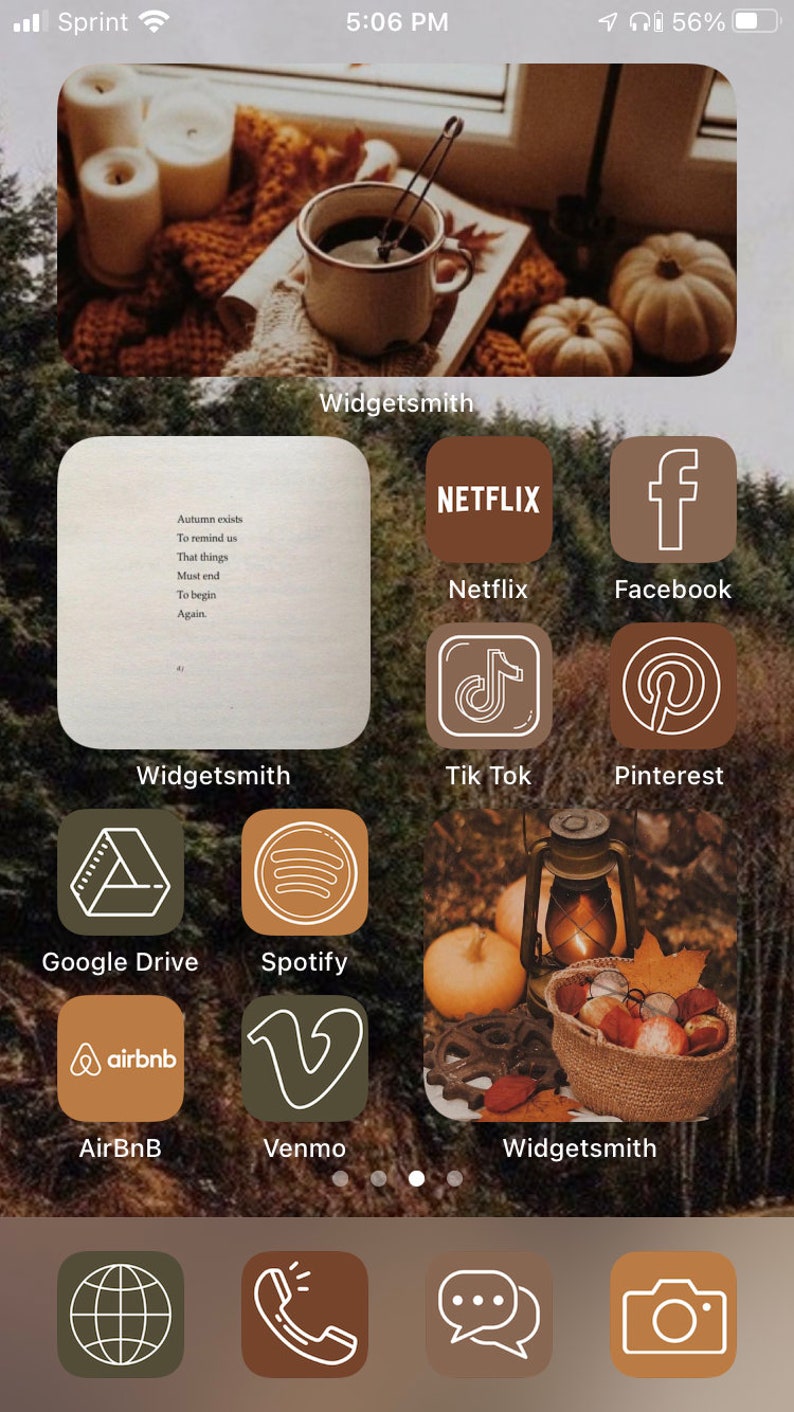 Fall Cottage Core Aesthetic IOS 14 Pack image 2