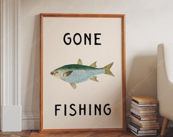 Gone Fishing Art Print | Boys Room Decor (Digital Download)