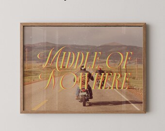 Motorcycle Travel Art Print | Vintage 70s Poster