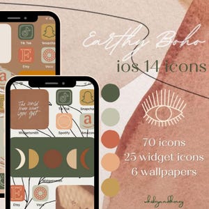 Earthy Boho iOS 14 Icons Pack (Digital Download)