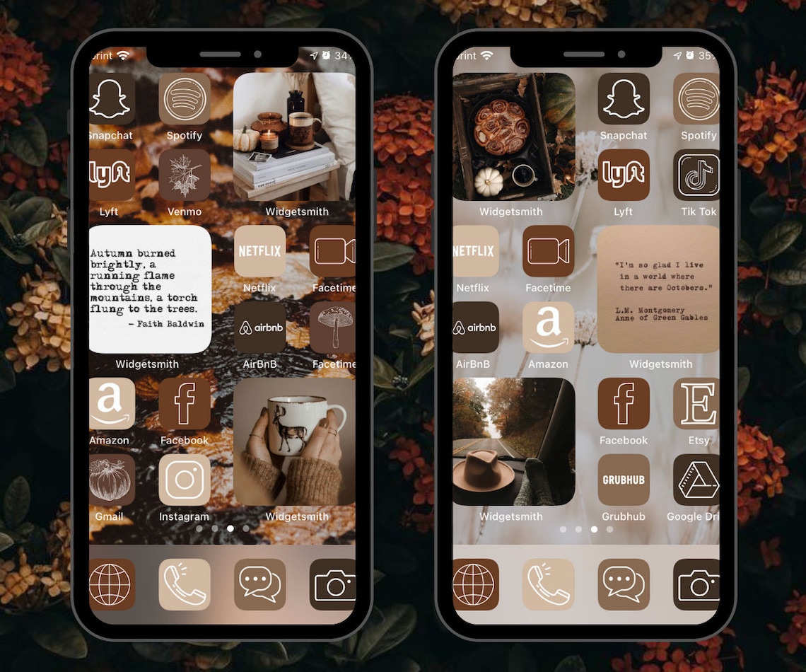 Rustic Fall Aesthetic IOS 14 Icons Pack / Phone Icons - Etsy