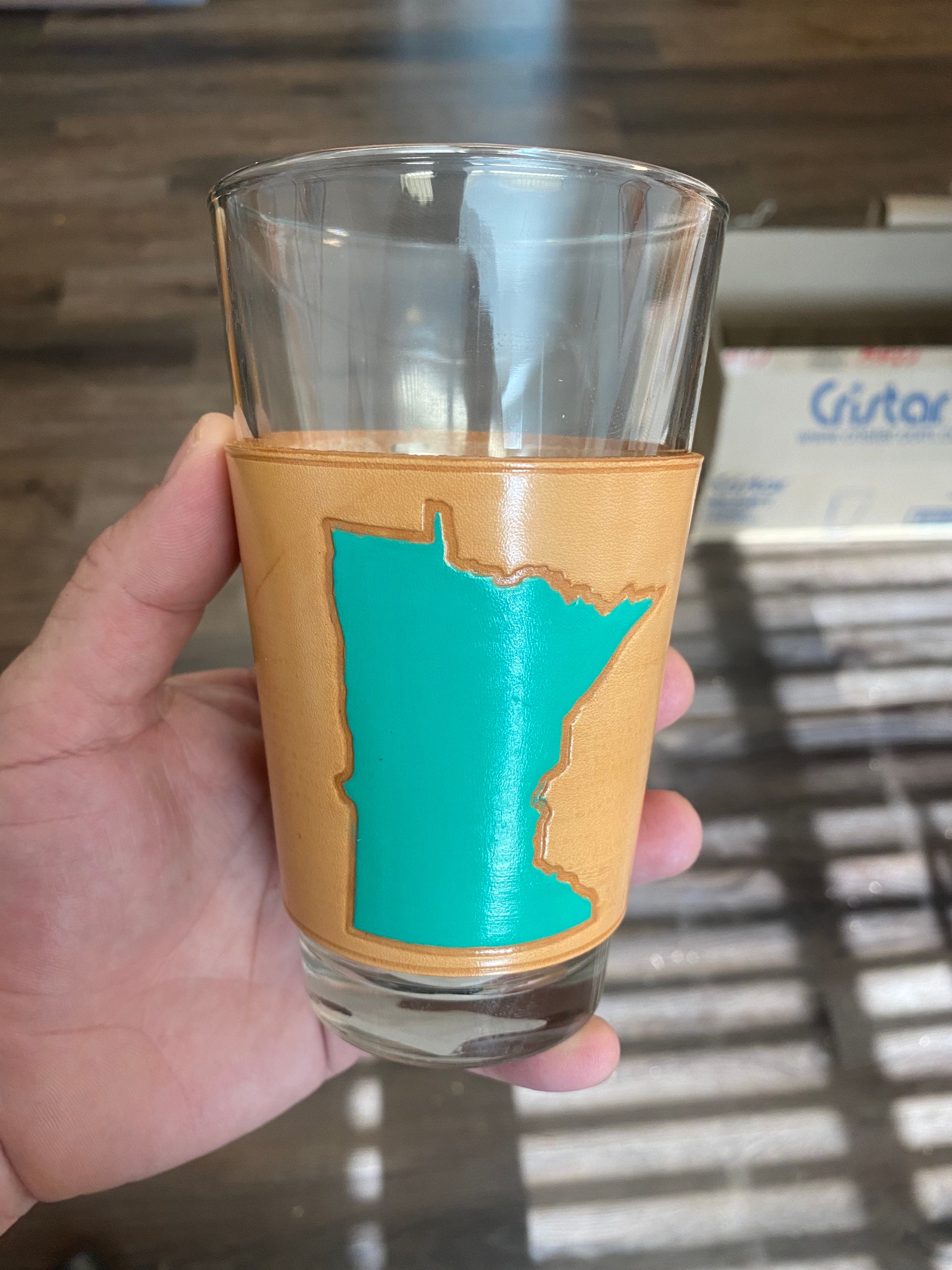 Minnesota Leather Beer Sleeve and Pint Glass Etsy