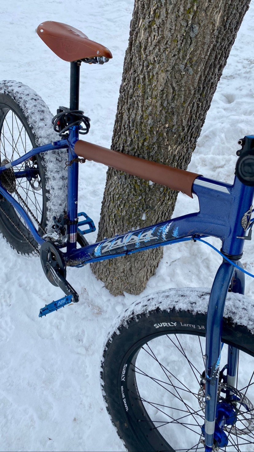 Bicycle Top Tube Protector Leather Etsy