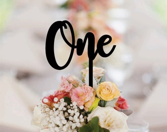 Wooden Table Numbers With Stem - Laser Cut Freestanding Table Numbers - Black Table Numbers - Wedding Centrepieces - Wedding Decorations