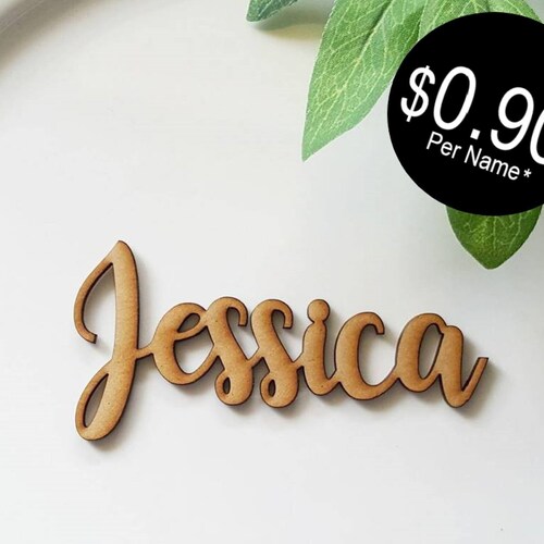 Laser Cut Wooden Name Place Cards Names Weddings Events Party Etsy