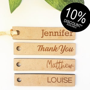 Laser Cut and Engraved Wooden Place Card Tags / Personalised -  Hong  Kong