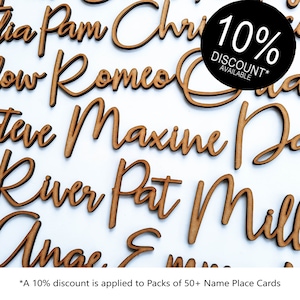 Laser cut name place cards for Weddings / Wooden Name Tags / Wedding Place Cards / Wedding Decorations / Wooden Place Names
